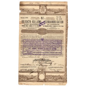Obligacya Kolejowa Banku Krajowego Królestwa Galicyi i Lodomeryi z W.Ks. Krakowskiem - 1000 koron 1898