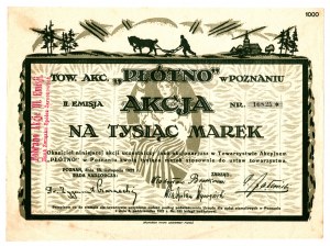 Leinwand, Poznań - 1000 polnische Mark 1922 - RARE