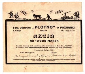 Plátno, Poznaň, Em., III - 1000 poľských mariek 1923