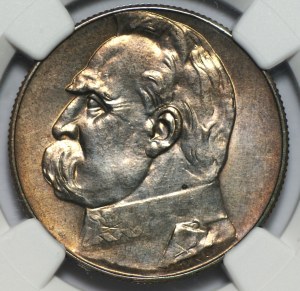 5 zloty 1935 - Józef Piłsudski - NGC UNC Dettagli Pulito