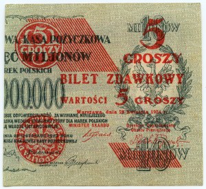 5 groszy 1924 - prawa połowa