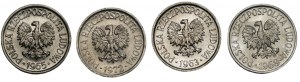 5 Pfennige 1963, 1965, 1986 und 1972 Satz von 4 Münzen
