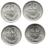 20 groszy 1985 - Zestaw 4 sztuk monet z worka