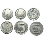 1, 2 oraz 5 złotych (1989-1990) Zestaw 6 sztuk monet