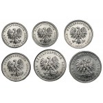 1, 2 oraz 5 złotych (1989-1990) Zestaw 6 sztuk monet