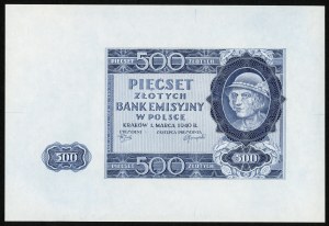ÉCHANTILLON du faux 500 zloty 
