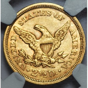 USA - 2,5 dollari 1854 - Filadelfia dettagli NGC AU