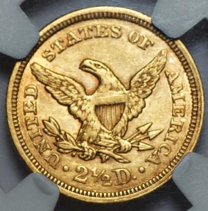 USA - 2,5 dollari 1854 - Filadelfia dettagli NGC AU