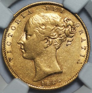 VELKÁ BRITÁNIE - Sovereign 1855 - NGC AU 53 