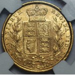 GREAT BRITAIN - Sovereign 1855 - NGC AU 53 W.W. INCUSED