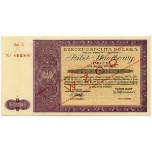 Pokladničný lístok Ministerstva financií Poľskej republiky, emisia III- 03.01.1947, 100.000 zlotých VZOR