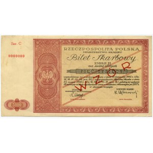 Bilet Skarbowy Ministerstwa Skarbu RP, emisja II- 25.03.1946, 5.000 zł WZÓR