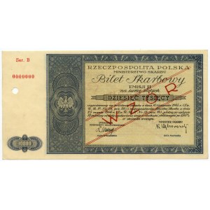 Treasury Ticket of the Ministry of Treasury of the Republic of Poland, Issue II- 25.03.1946, 10,000 zlotys MODEL