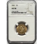 USA - $5 1861 Philadelphia NGC AU 58