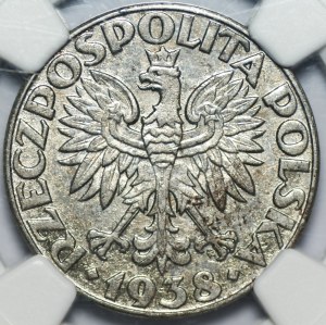 50 grošů 1938 - NGC MS 61 - poniklované železo