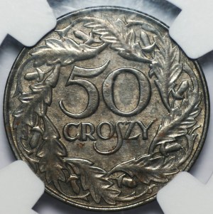 50 haléřů 1938 - NGC AU 55 - železo