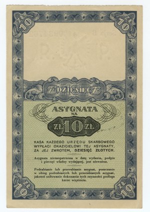 Cession 10 zloty 1939 - Série B 0934762