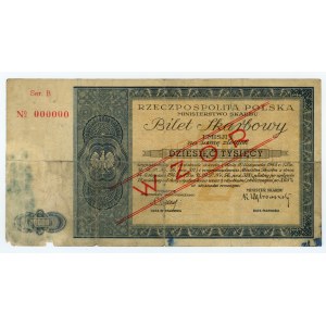 Pokladničný lístok Ministerstva financií Poľskej republiky, emisia I- 14.11.1945, 10.000 zlotých VZOR