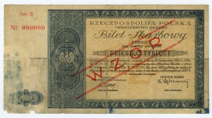 Treasury Ticket of the Ministry of Treasury of the Republic of Poland, Issue I- 14.11.1945, 10,000 zloty MODEL