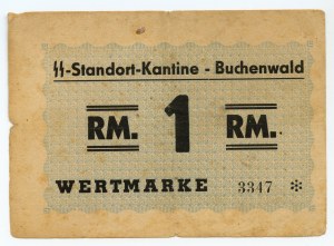 Buchenwald, Kantyna, - 1 marka (1937-1945) nr 3347* - 4 cyfry