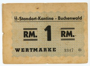 Buchenwald - 1 RM - č. 3347* - 4 číslice