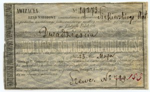 Insurrection de janvier, avis du gouvernement national pour 20 zlotys, 23.05.1863 de la collection LUCOW