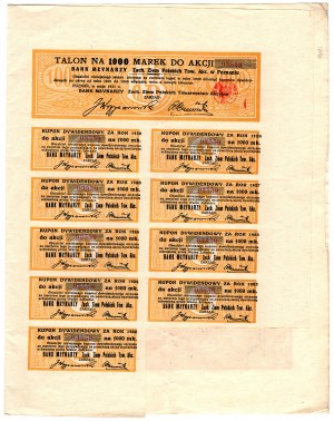 Banque des meuniers des terres polonaises occidentales Em. III - 1000 marks polonais 1921