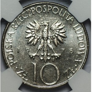 10 złotych 1976 - Adam Mickiewicz - NGC MS 66 PL - 2-ga max nota