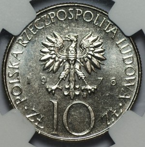 10 złotych 1976 - Adam Mickiewicz - NGC MS 66 PL