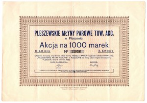 Pleszewskie Młyny Parowe S.A., Em. II - 1 000 poľských mariek 1922