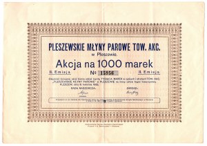 Pleszewskie Młyny Steamowe S.A., 1.000 mkp, Ausgabe II, 8.04.1922