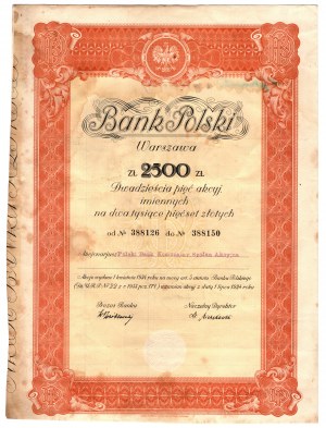 Bank of Poland 1934 for 2,500 zlotys