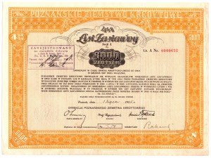 Poznańskie Ziemstwo Kredytowe, 4,5 % konverzný hypotekárny záložný list, 5 000 zlotých 01.07.1925