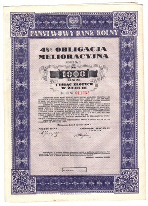 Obligacja Melioracyjna Ser. I, 1.000 złotych 02.01.1939