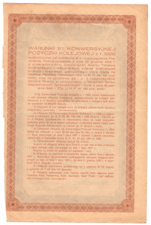 5% Convertible Railway Loan 1926 - Bond 120 zł.