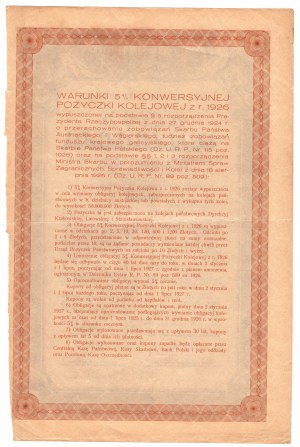 5% Konwersyjna Pożyczka Kolejowa 1926 - Obligacja 120 zł