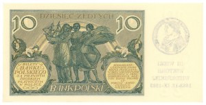 10 Zloty 1929 - Serie DA 0009163 - Aufdruck des Dritten Jahrhunderts des Sieges von Wien
