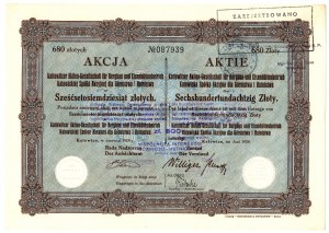 Katowicka S.A. pre baníctvo a hutníctvo - 680 zlotých 1929