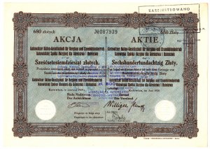 Katowicka S.A. for Mining and Metallurgy - 680 zlotys 1929