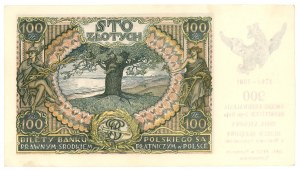 100 złotych 1934 - seria C.T. - nadruk upamiętniający 200 rocznicę uchwalenia Konstytucji 3-go maja