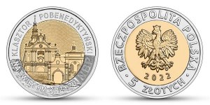 5 zlotých 2022 - Klášter Pobedyktyński ve Svatém Kříži - otevřený mincovní sáček - 50 mincí