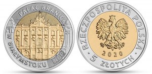 5 zloty 2020 - Palazzo Branicki a Bialystok - sacchetto di zecca aperto - 50 monete