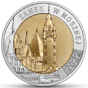 5 zlotých 2022 - Hrad Moszna - otvorené mincové vrecko - 50 mincí
