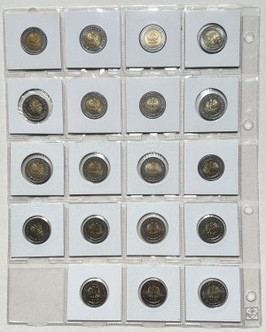 Set of 5 zloty coins 2014-2023 - 19 pieces in holders