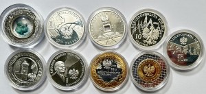 10 zloty (2000-2009) - ensemble de 9 pièces de collection