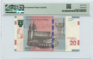 20 złotych 2015 - 1050 rocznica Chrztu Polski PMG 67 EPQ