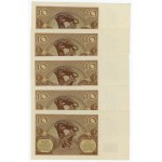 10 złotych 1940 - seria L - zestaw 5 sztuk banknotów