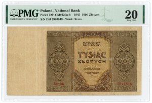 1.000 złotych 1945 - seria Dh - PMG 20