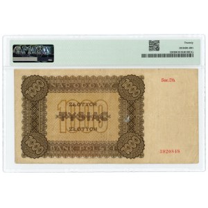 1.000 złotych 1945 - seria Dh - PMG 20