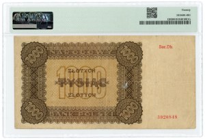 1.000 złotych 1945 - seria Dh - PMG 20